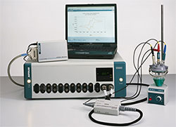 voltammeter with monitor and electrochemical cell